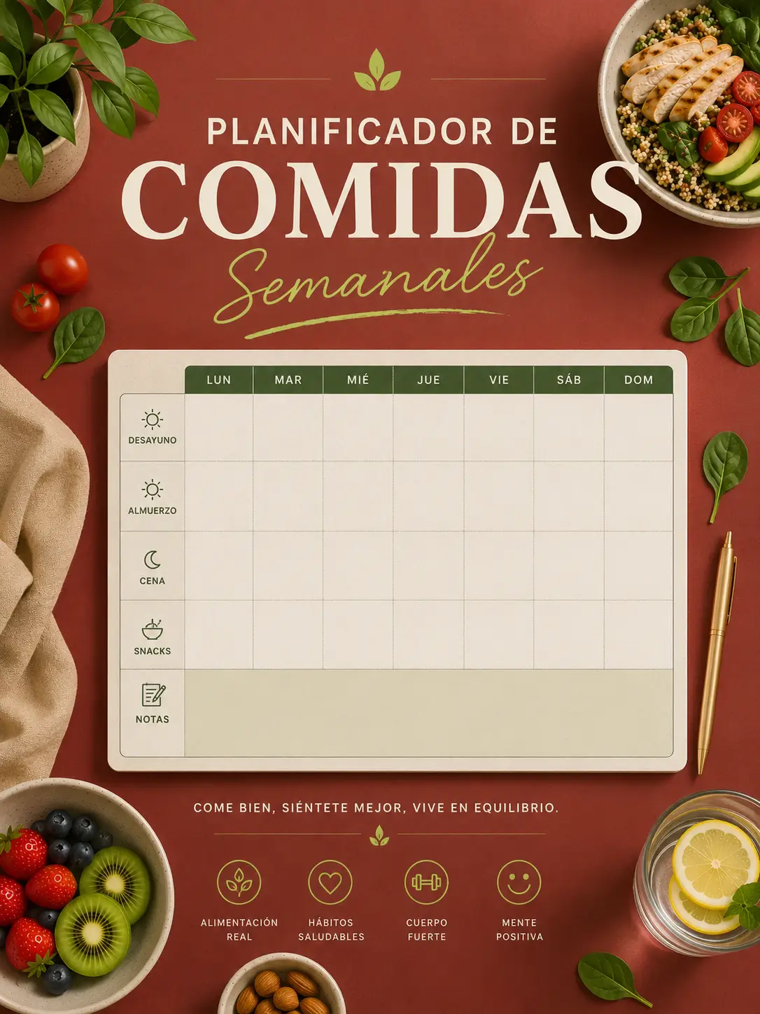 Bonus Planificador de Comidas semanal