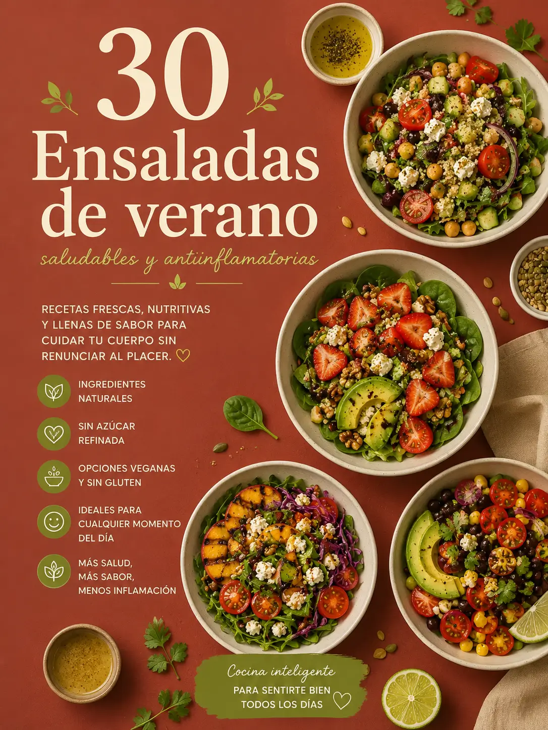 Ebook 30 Ensaladas de Verano antiinflamatorias
